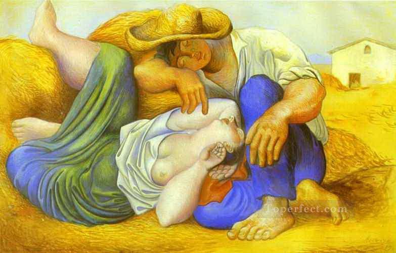 眠っている農民 1919 キュビスト パブロ・ピカソ油絵